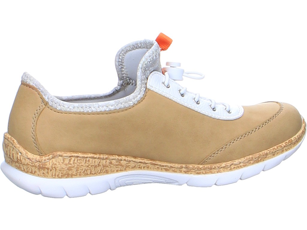 RIEKER Freizeit Schnürer braun nude orange weiss silverflower