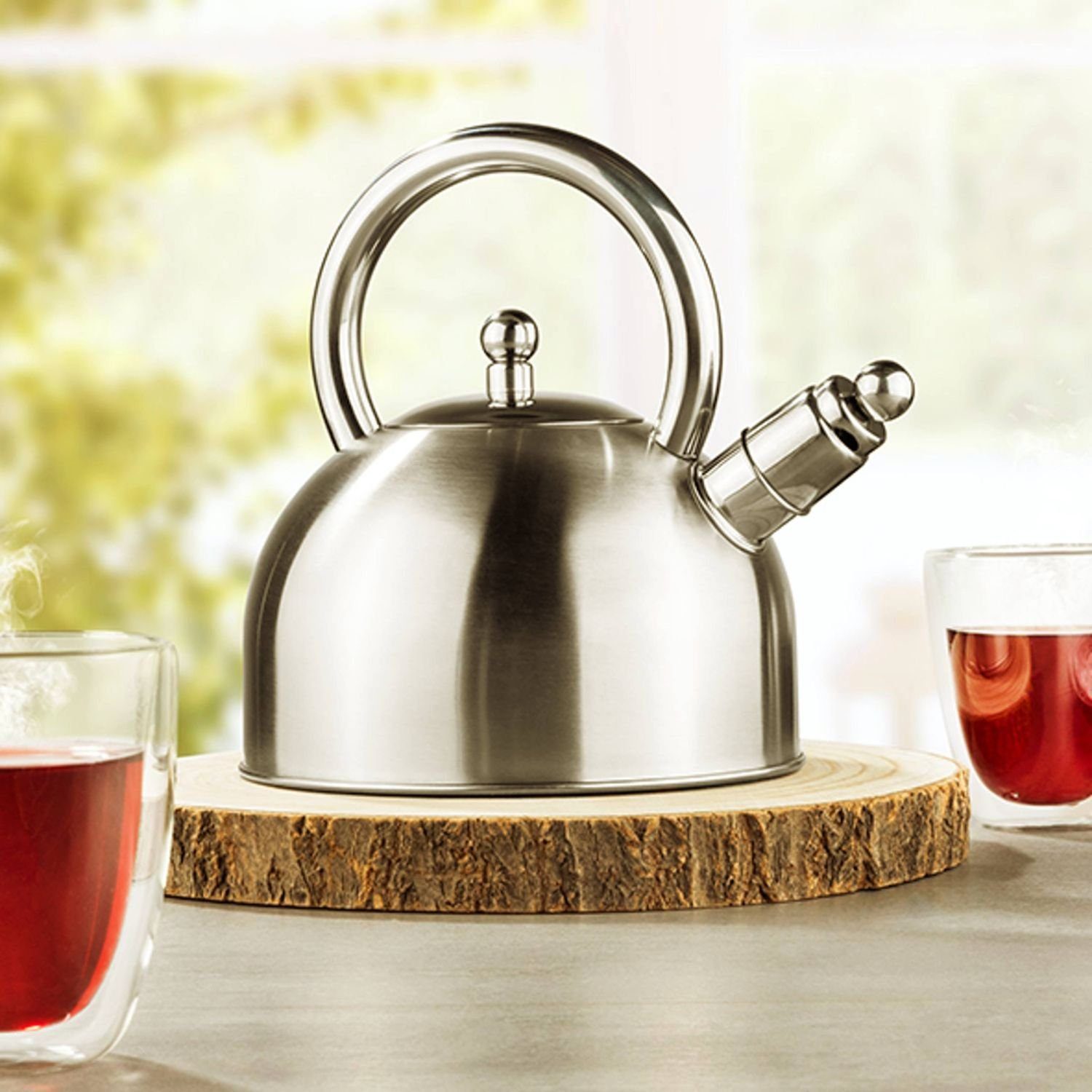 Gravidus Wasserkessel Flötenkessel Teekessel Wasserkocher 2,5 Liter aus Edelstahl