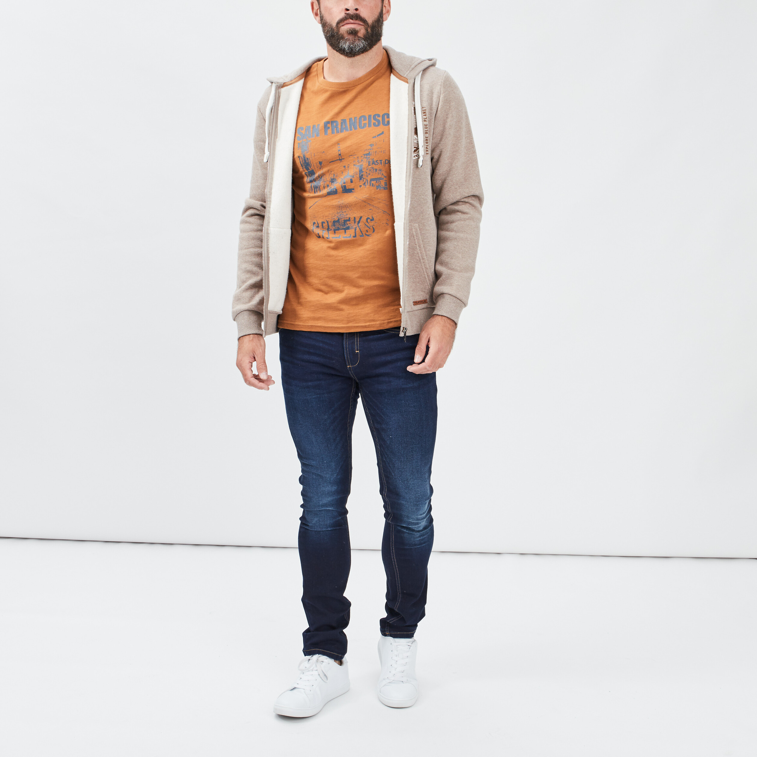 T-shirt manches courtes Creeks jaune moutarde homme | La Halle