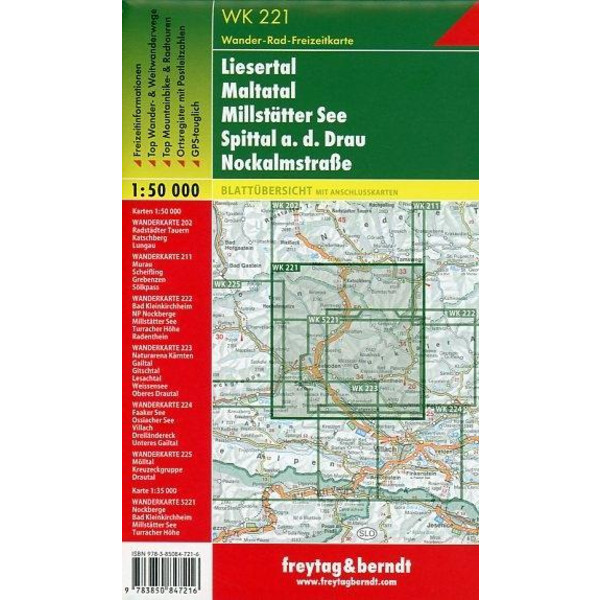 Liesertal, Maltatal, Millstätter See, Spittal an der  Drau, Nockalmstrasse 1 : 50 000 - Wanderkarte