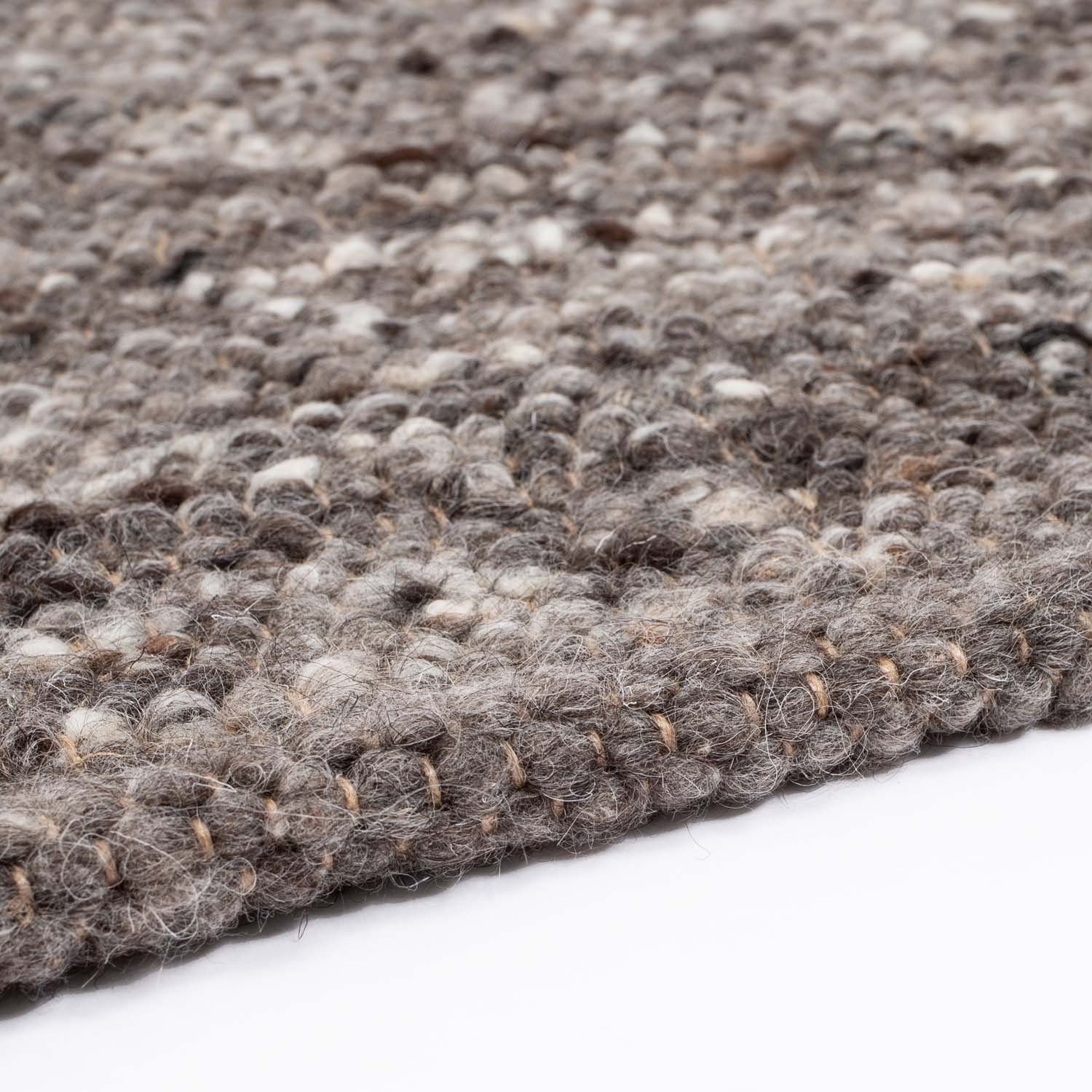 Wollteppich Hand-Webteppich, TaCa Home, rechteckig, Höhe: 10 mm, nachhaltige Schurwolle meliert Wohnzimmer Schlafzimmer 060x090cm