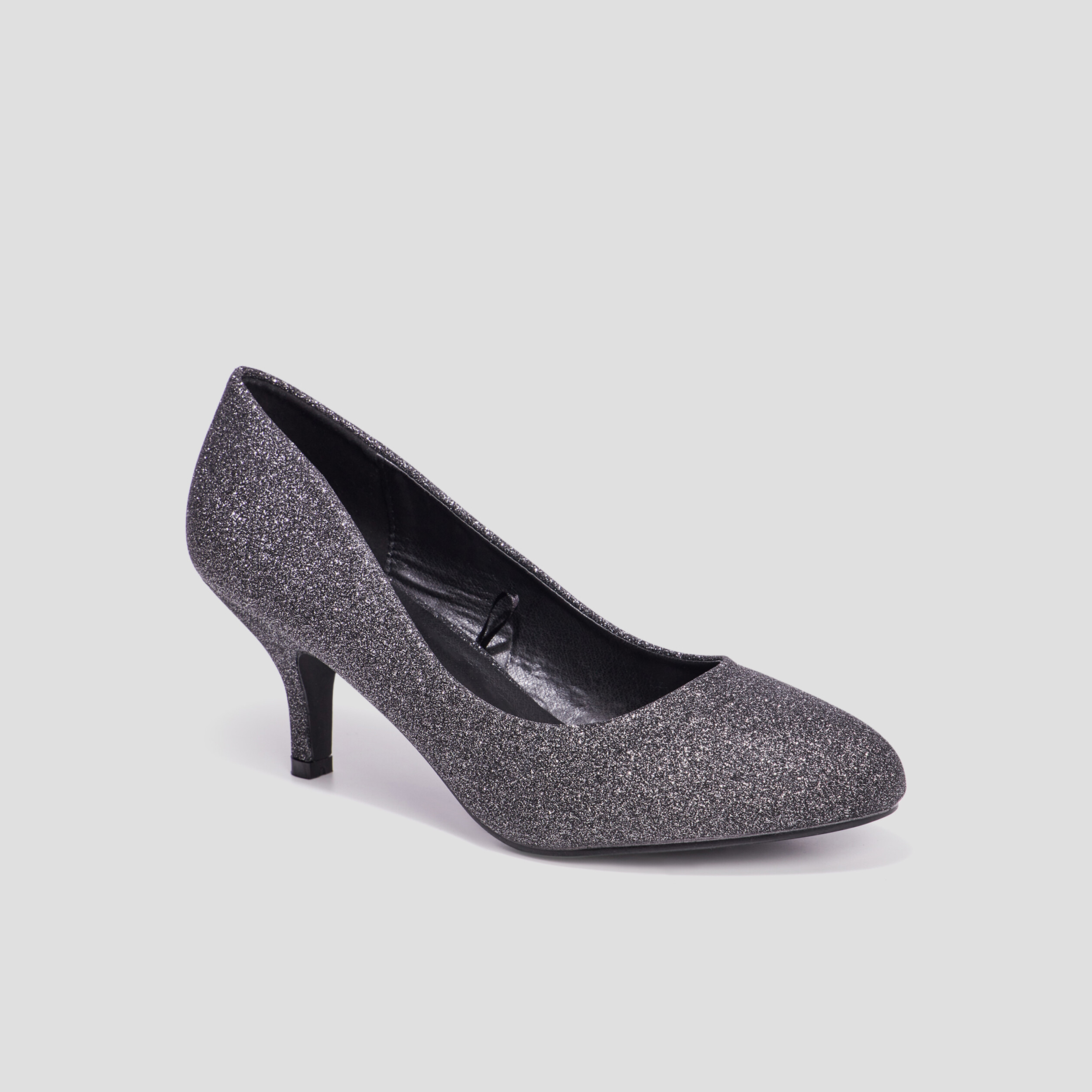 Escarpins à talons et paillettes gris argent femme | La Halle