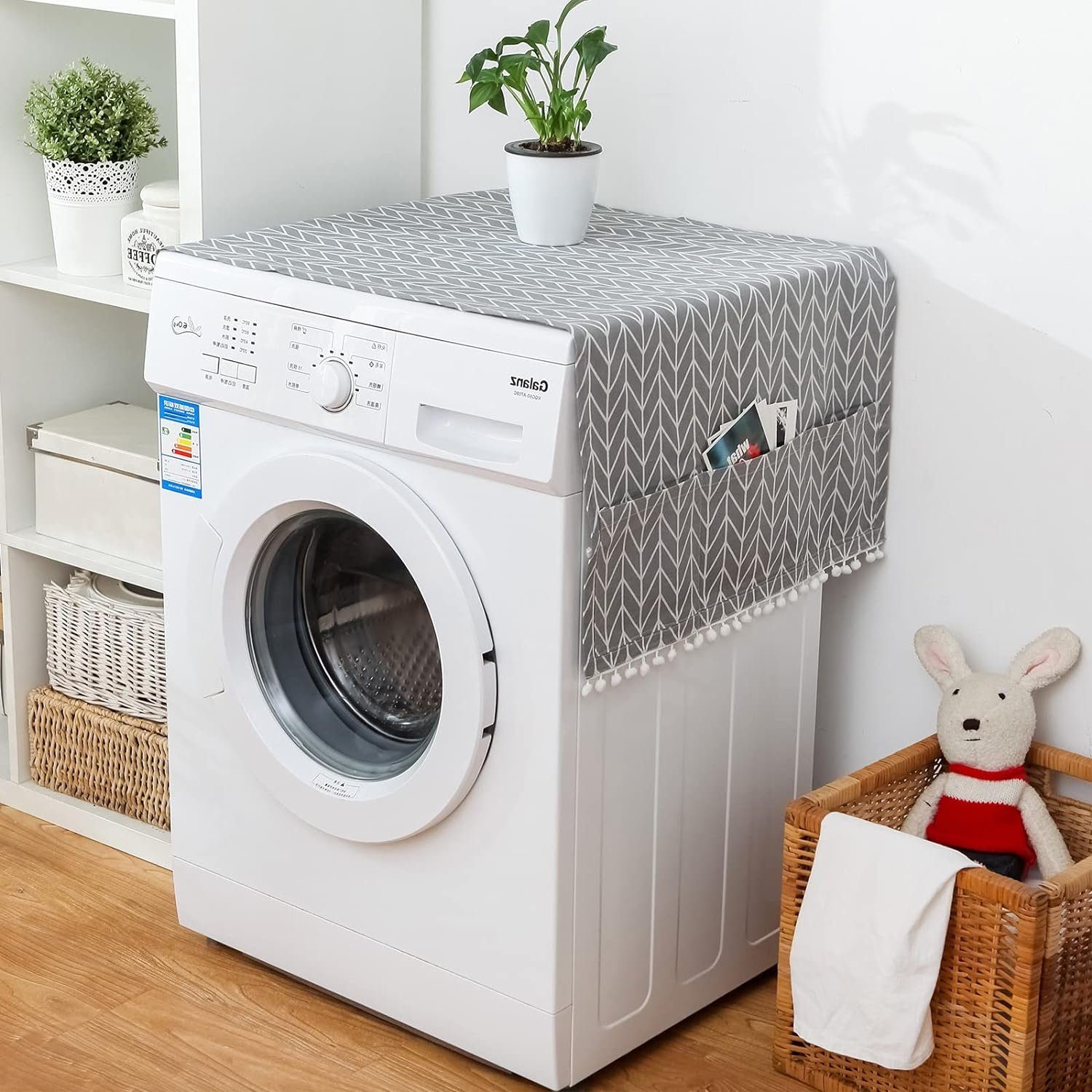 FELIXLEO Wäschespinne-Schutzhülle Waschmaschinen Staubschutz mit Aufbewahrungstasche 2 Stück 130*55 cm