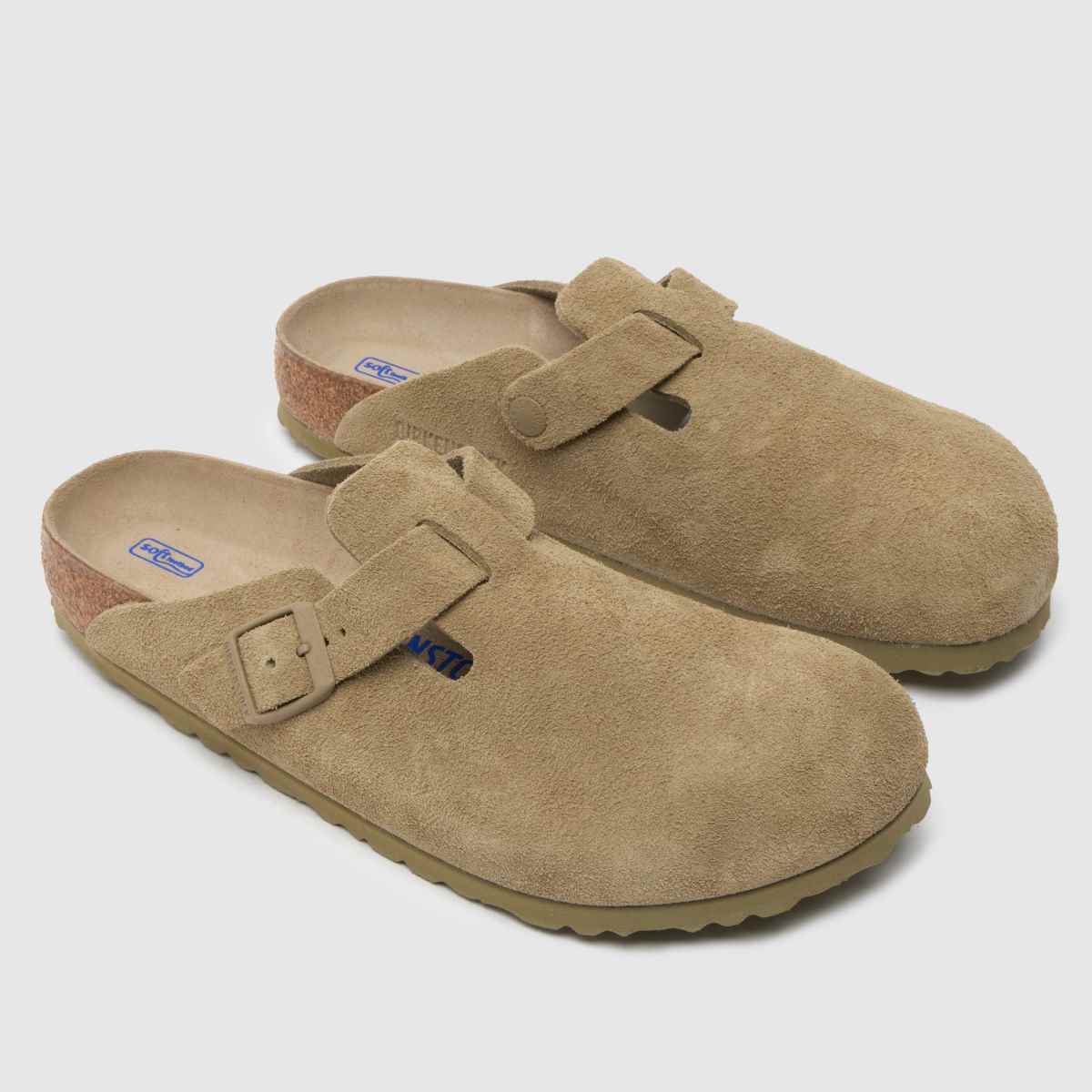 BIRKENSTOCK Boston keskeny szabású klumpa szandál khaki színben