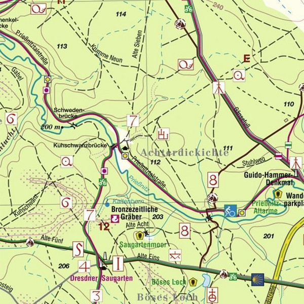 Dresdner Heide und Seifersdorfer Tal 1 : 15 000 - Wanderkarte