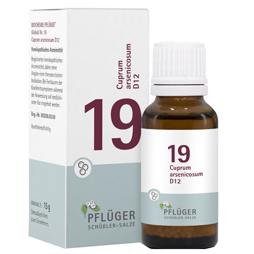 BIOCHEMIE Pflüger 19 Cuprum arsenicosum D 12 Glob.  15 g  Globuli