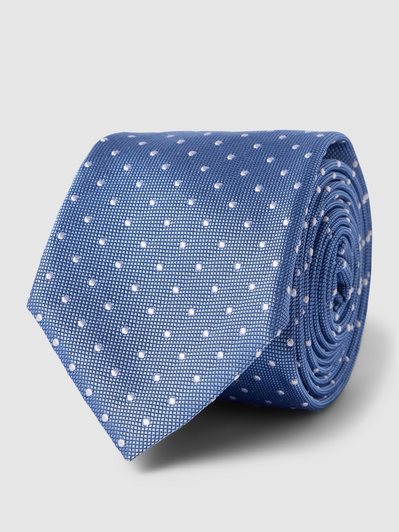 Seidenkrawatte mit feinem Allover-Muster in bleu