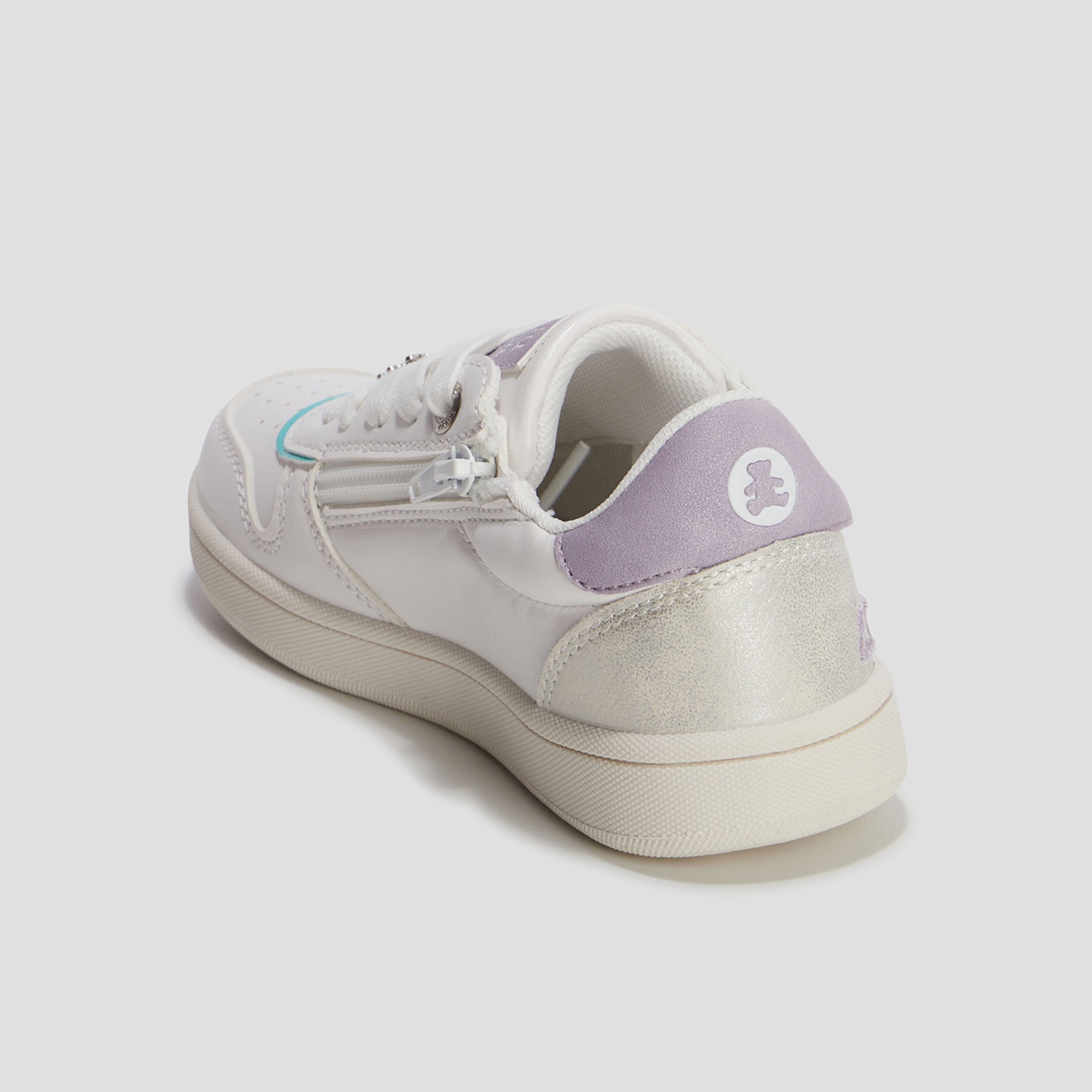 Tennis zippées Lulu Castagnette blanc fille | La Halle