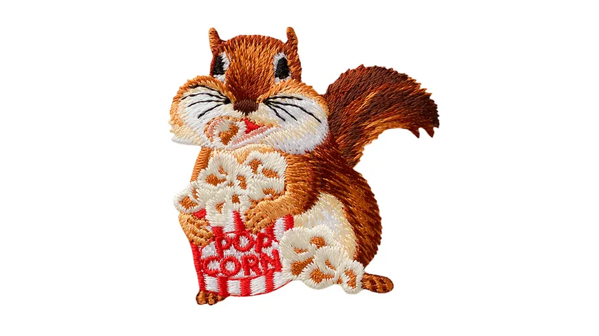 Mono Quick Bügelmotiv Midi Eichhörnchen mit Popcorn