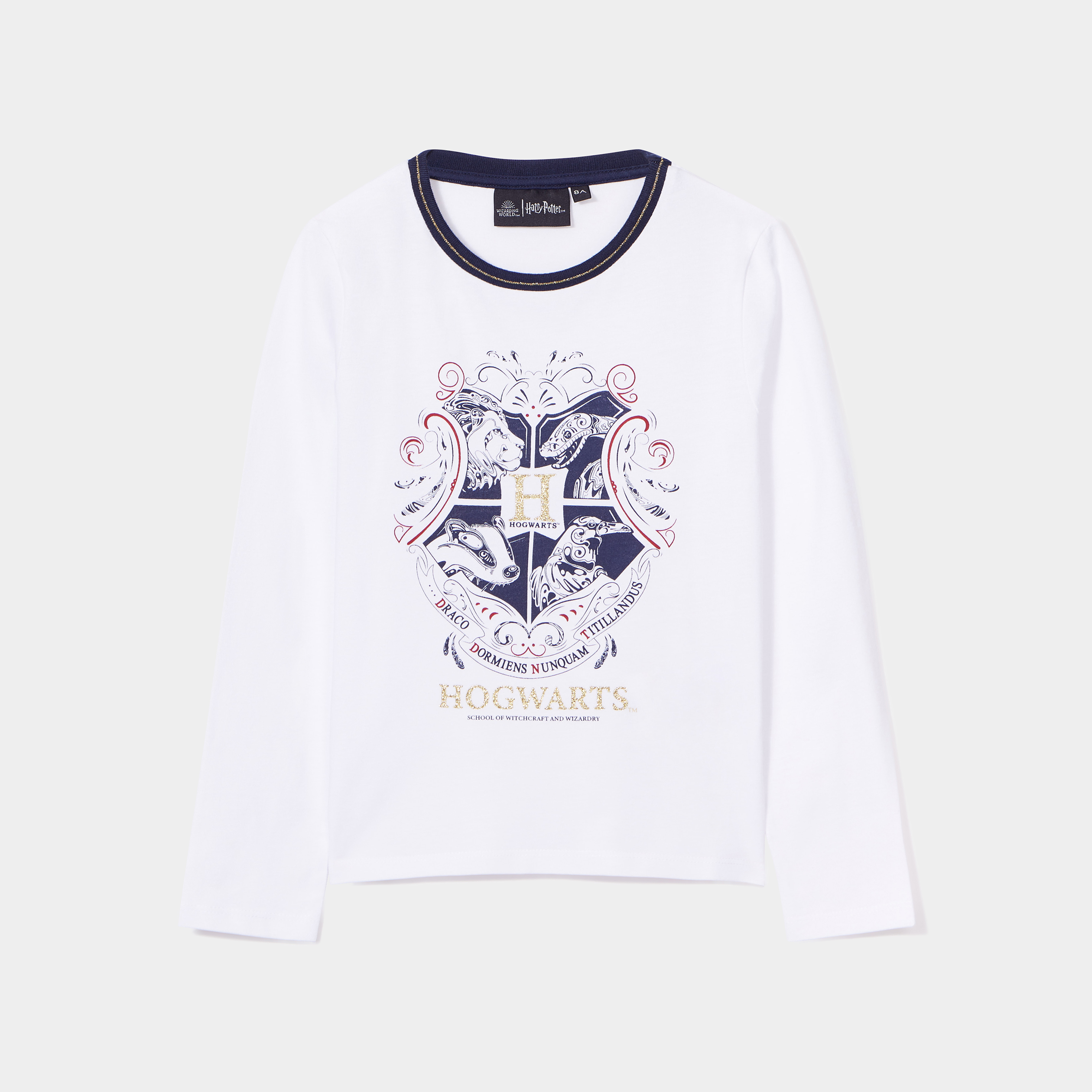 T-shirt droit coton Harry Potter blanc fille | La Halle