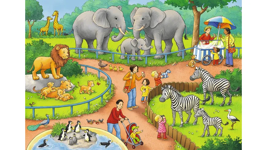 Ravensburger Puzzle - Ein Tag im Zoo, 2x24 Teile