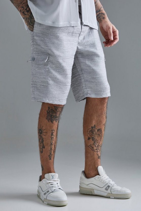 Tall strukturierte Cargo-Shorts