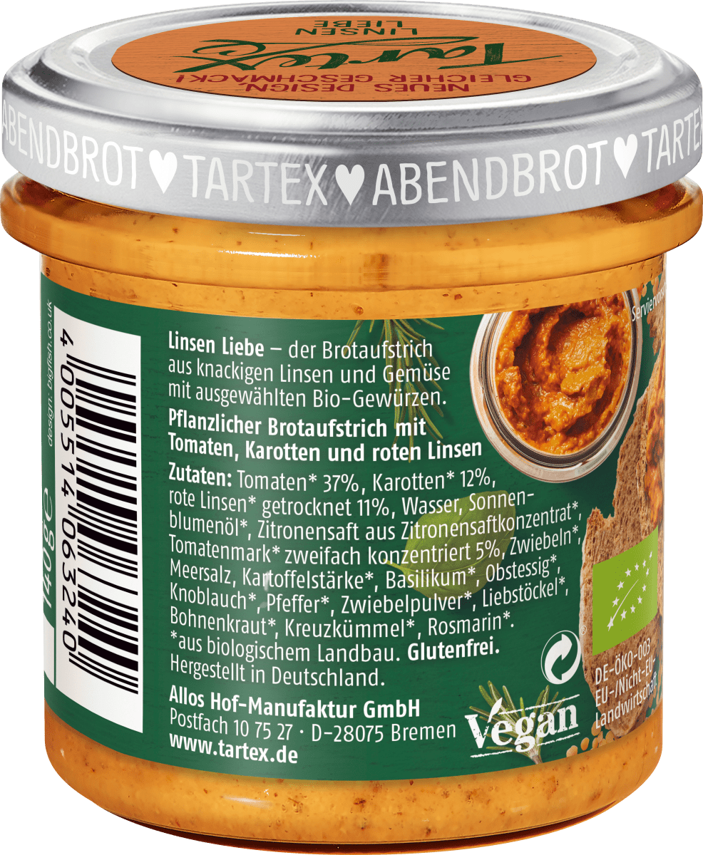 Brotaufstrich, Rote Linse Italienische Kräuter, 140 g