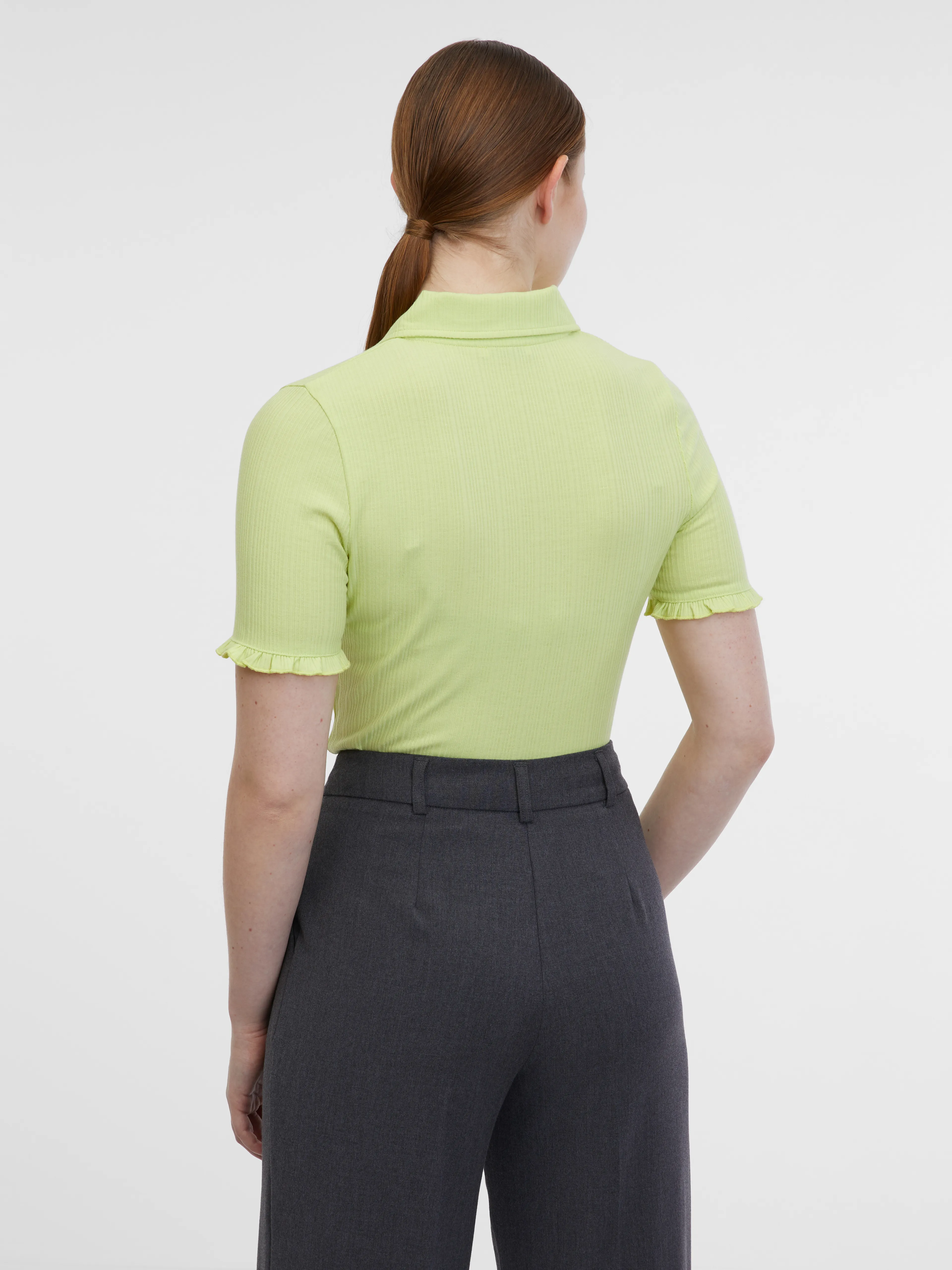 Gelbes gestreiftes Damen-Poloshirt ORSAY