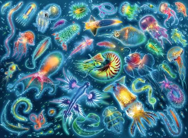 Puzzle 500 Teile - Farbenfrohe Quallen