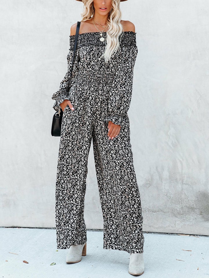 Milan Kiss Jumpsuit in Schwarz/ Creme günstig kaufen