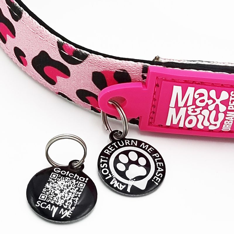 Max & Molly Smart ID Halsband Leopard Pink