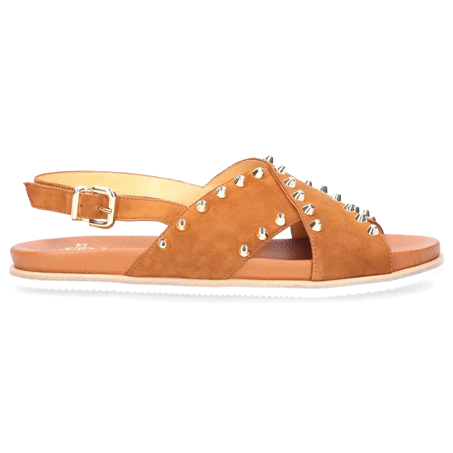Truman's - Sandalen 9166 Veloursleder Nieten braun - braun