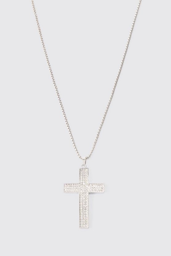 Silberne Kette mit Kreuz-Anhänger