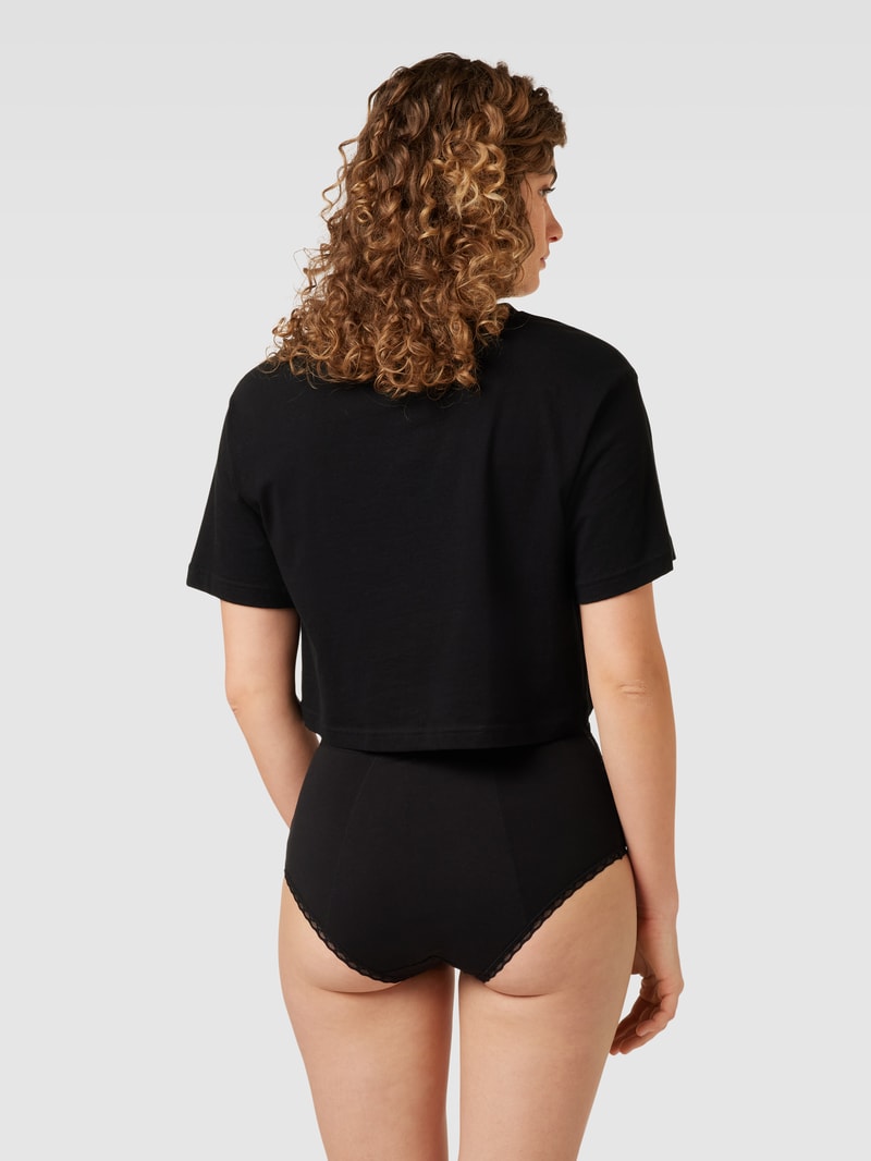 Slip mit Spitzenbesatz Modell 'Deluxe' in schwarz