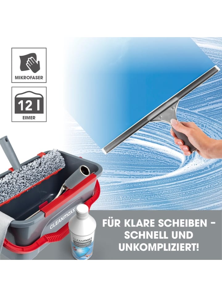 CLEANmaxx CLEANmaxx Fensterreiniger - 7-tlg. - grau/rot günstig kaufen onesize