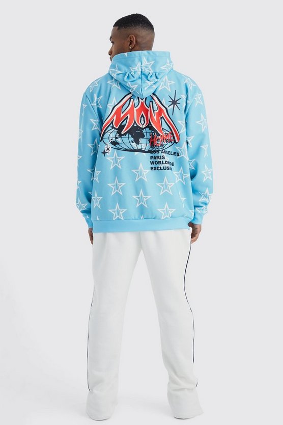 Oversize Hoodie mit Bärenohren-Print und Reißverschluss