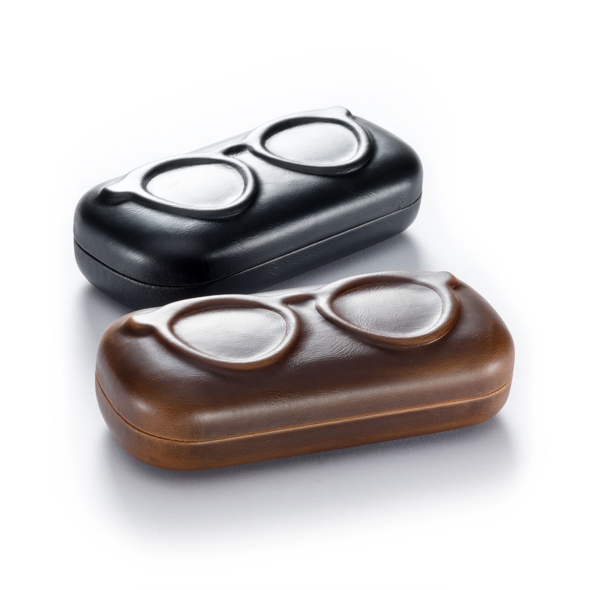 FEFI Brillenetui Hardcase im ausgefallenen Leder-Look, inklusive Mikrofasertuch