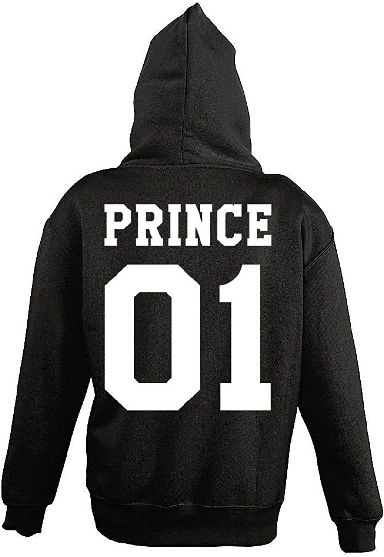 Couples Shop Kapuzenpullover King Queen Prince Princess Herren Damen Kinder Hoodie Pullover mit trendigem Spruch
