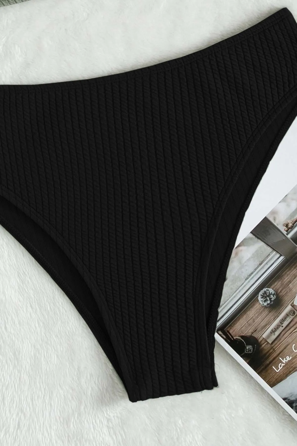 Angelsin  Spezielle Twill-Bikinihose mit hoher Taille