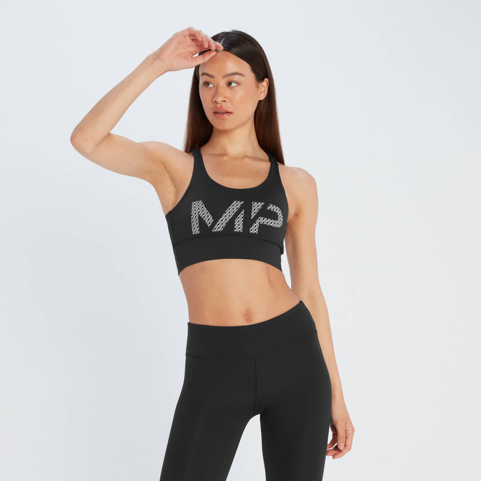 Brassière de sport à imprimé MP Essentials pour femmes – Noir