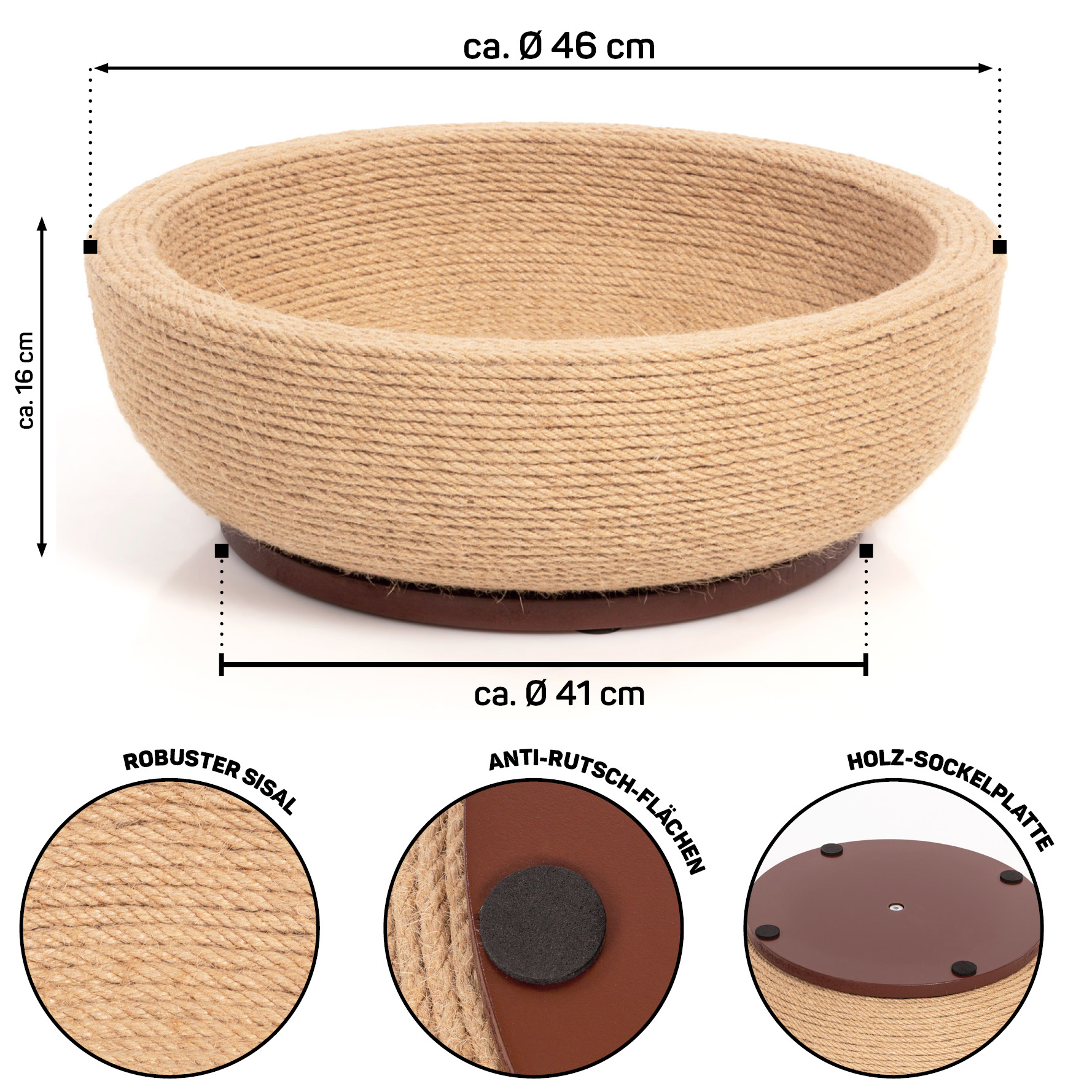 Canadian Cat Company Kratzbretter & Kratzpappen Canadian Cat Company Sisal-Kratzschale Bowl