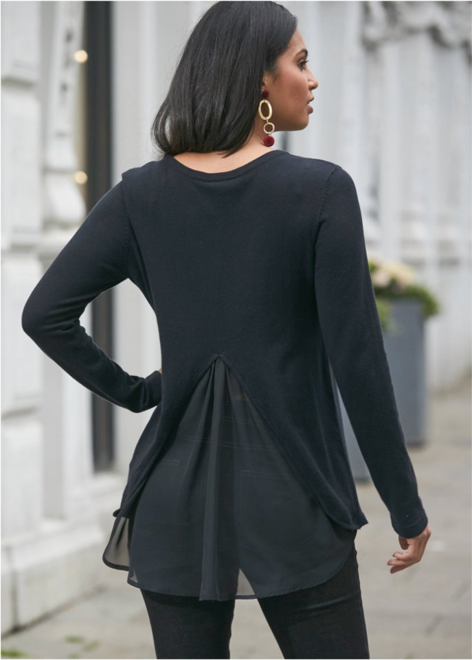 Pullover mit Bluseneinsatz