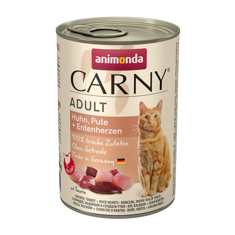 Animonda Nassfutter Animonda CARNY Adult 6x400g Huhn, Pute & Entenherzen