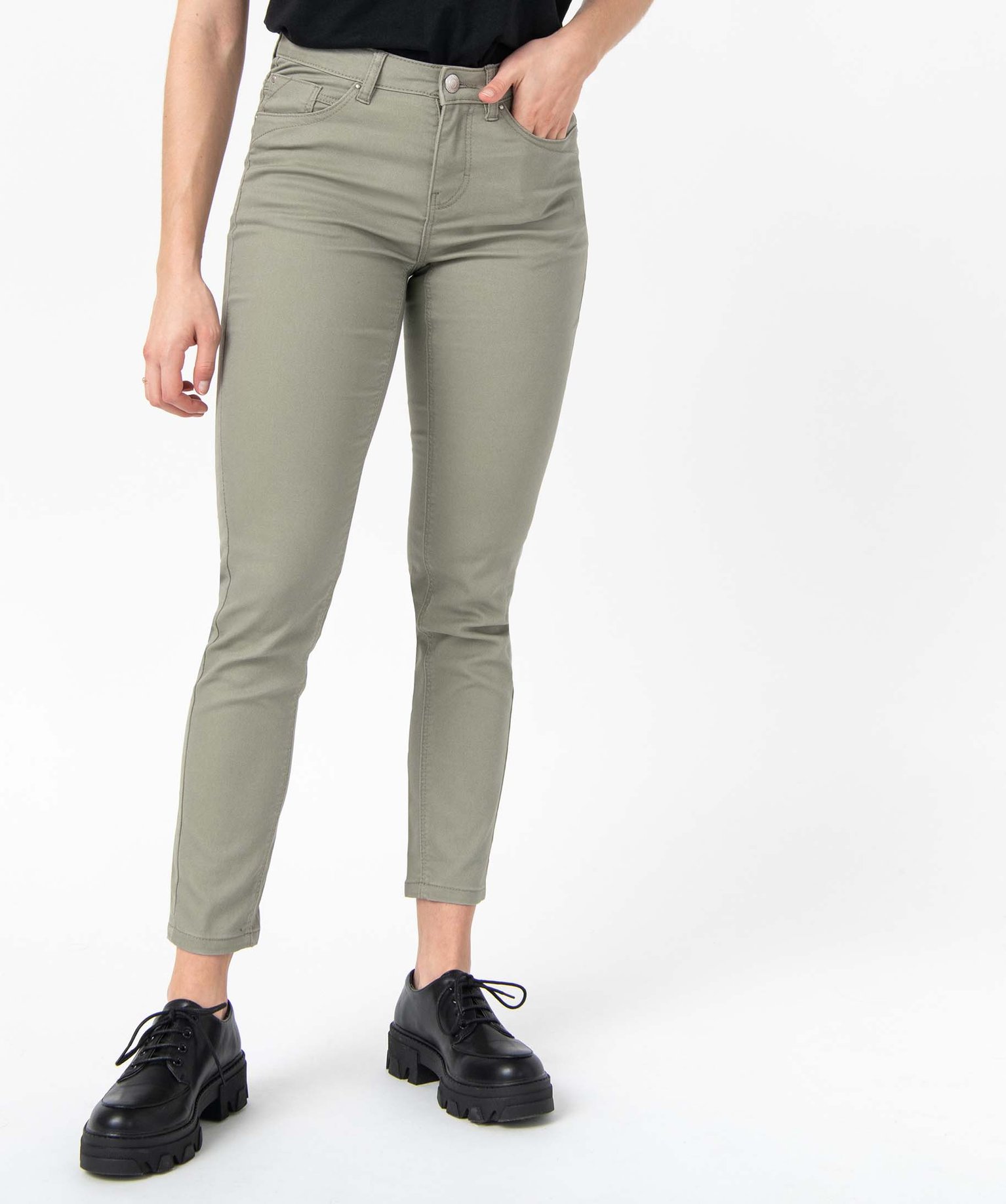Pantalon femme coupe Slim - L26 kaki | GEMO