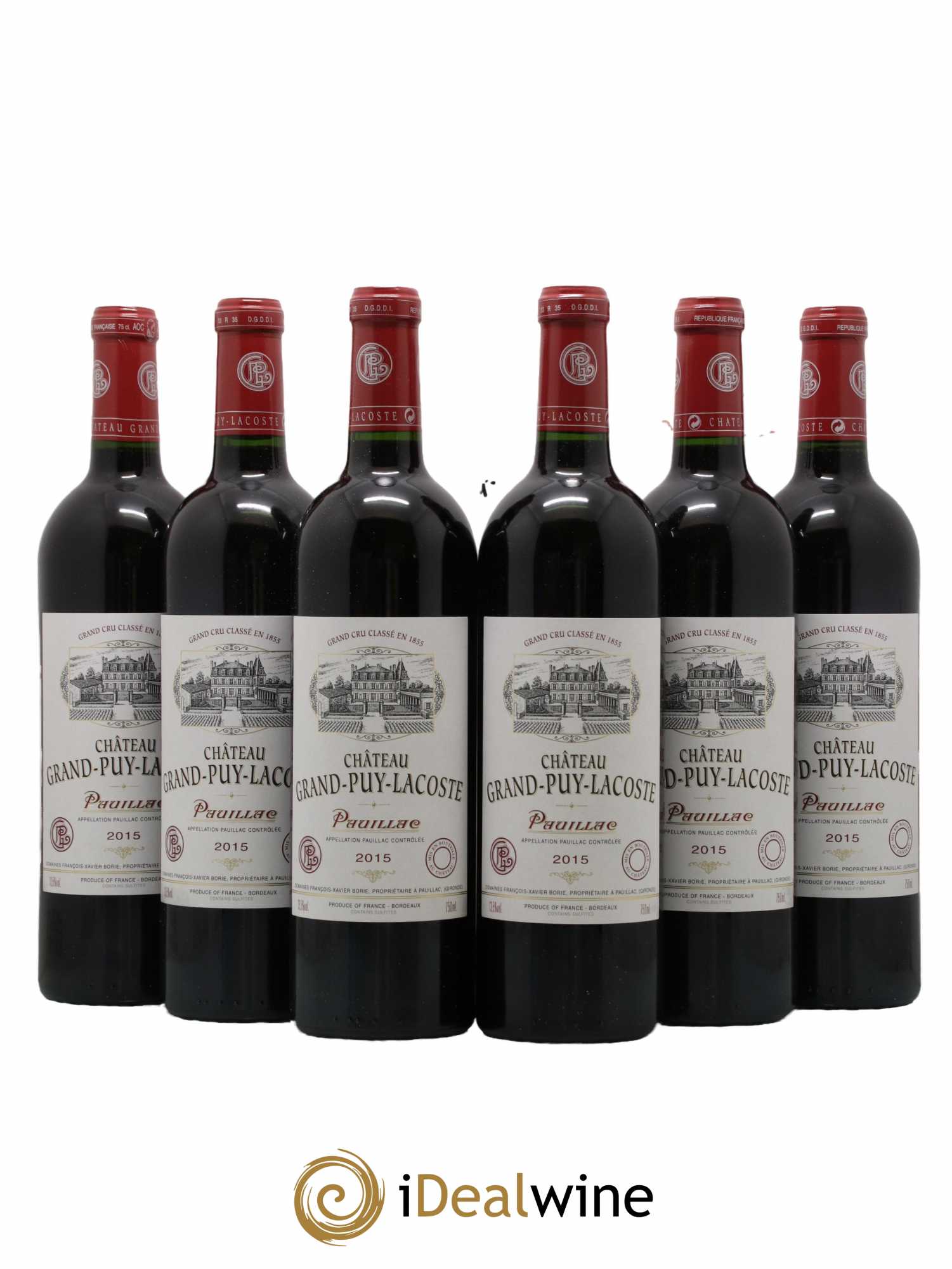 Château Grand Puy Lacoste 5ème Grand Cru Classé  2015 - Lot de 6 Bouteilles