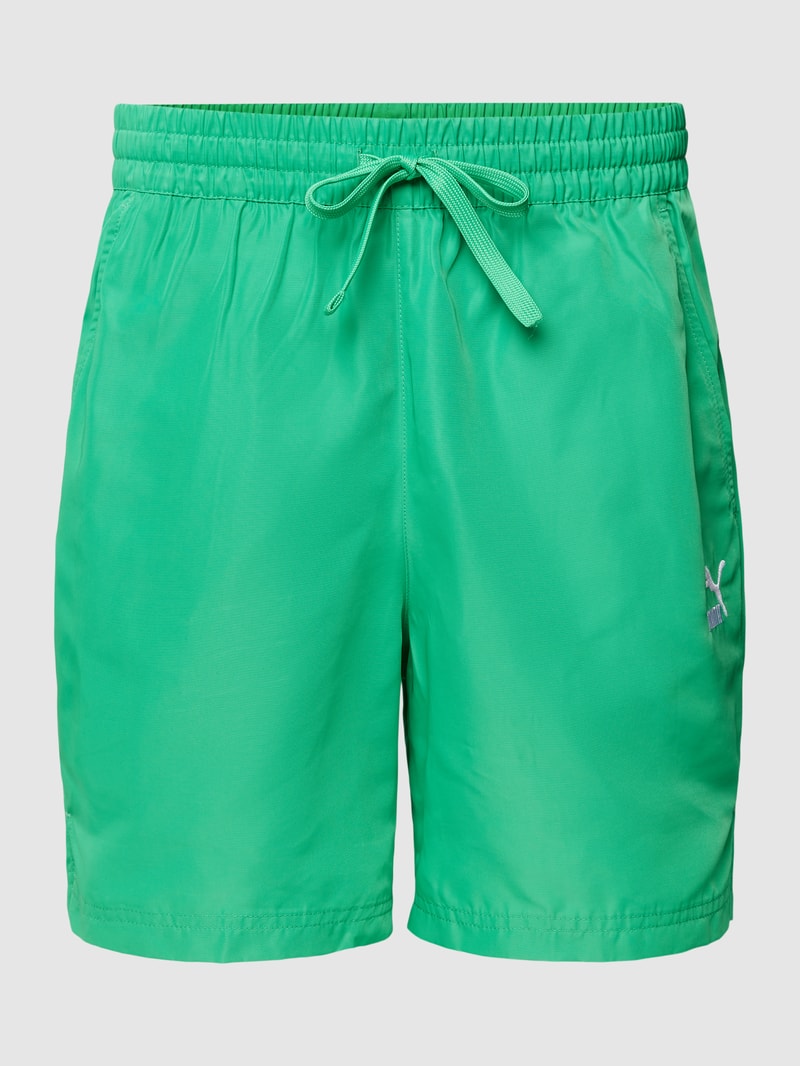 Shorts mit Logo-Print Modell 'CLASSICS' in grasgrün