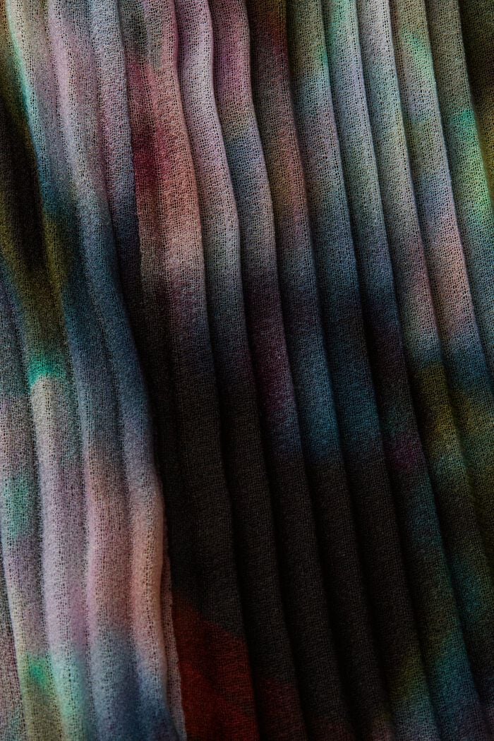 Plissierter Chiffon-Midirock mit Print