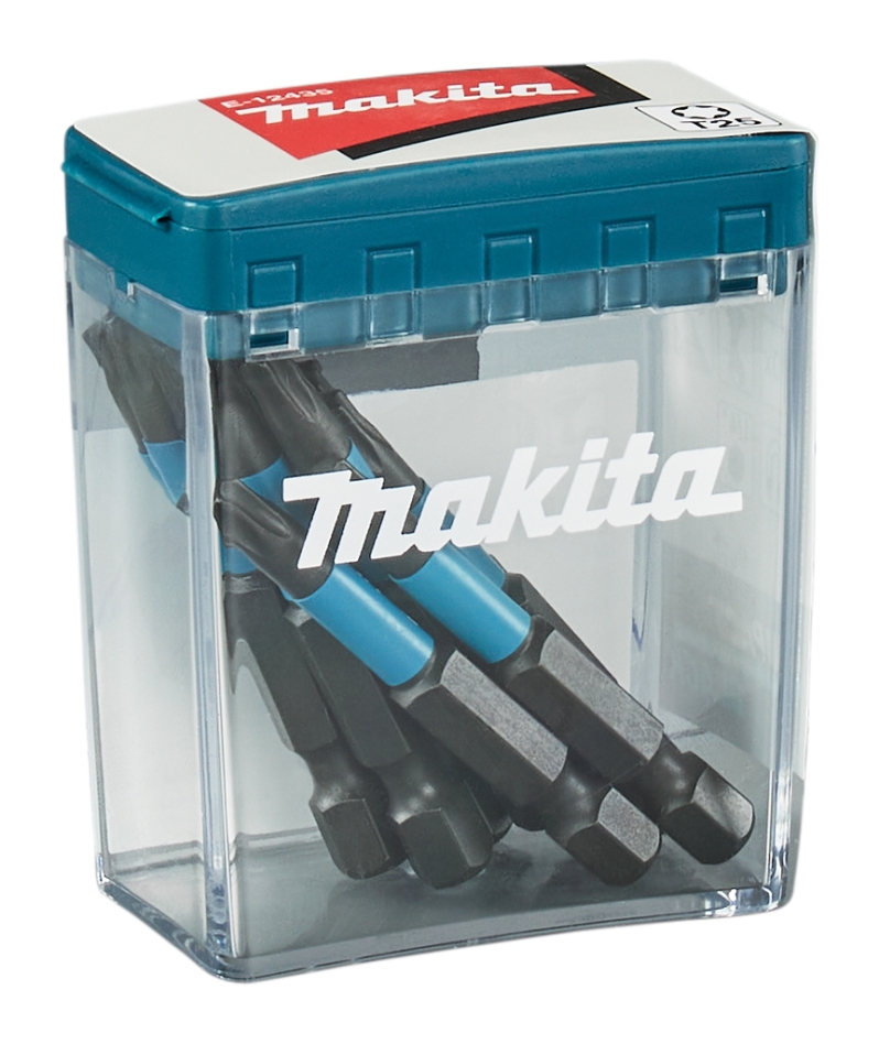 „Makita“ priedai E-12435 smūginio atsuktuvo antgalis T25x50mm smūginis, juodas, 10 dalių
