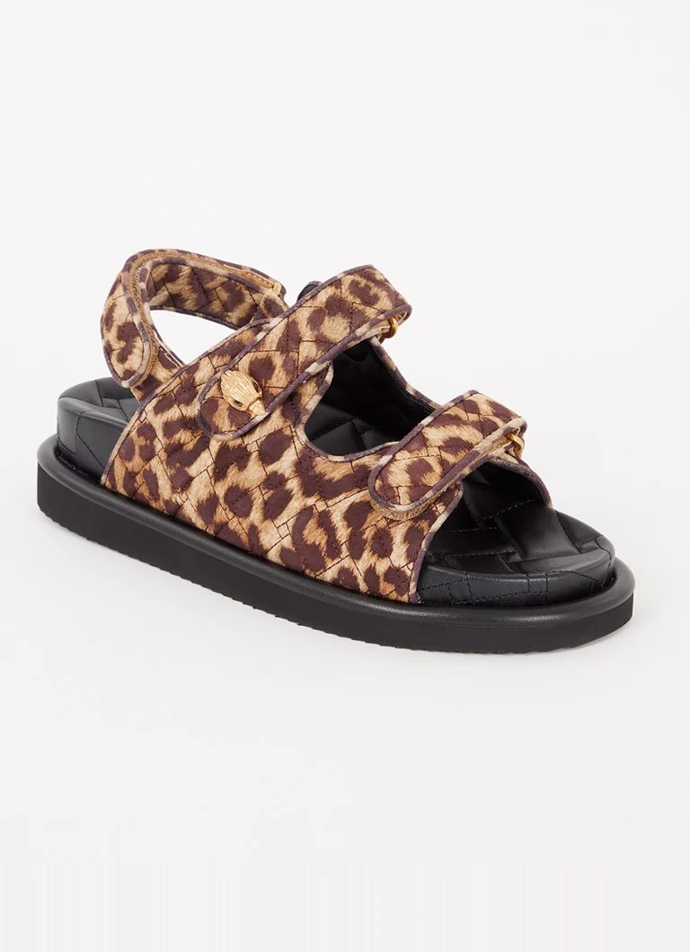 Sandale Kurt Geiger Orson din piele întoarsă cu imprimeu leopard