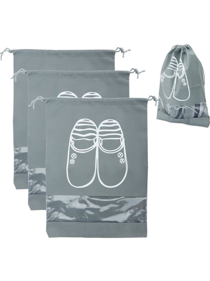 Intirilife 3x Schuhbeutel in GRAU günstig kaufen onesize