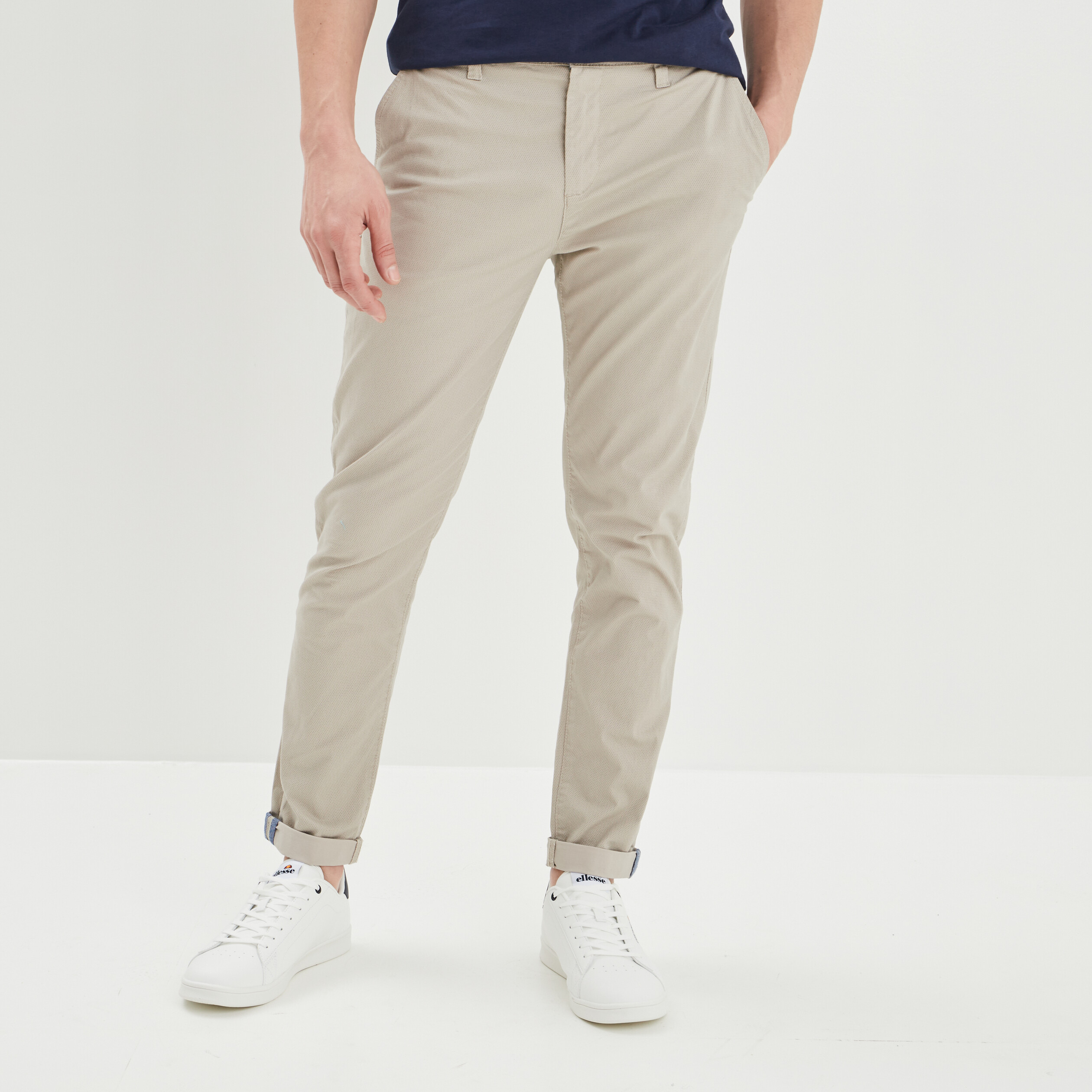 Pantalon chino slim beige homme | La Halle