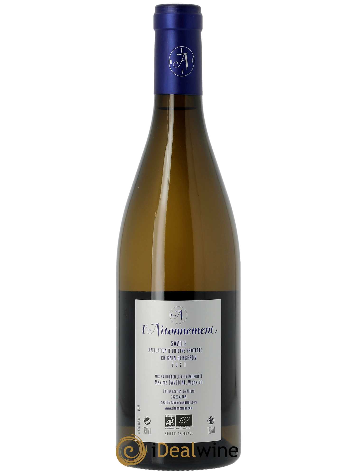 Chignin-Bergeron Vesta L'Aitonnement - Maxime Dancoine  2021 - Lot de 1 Bouteille