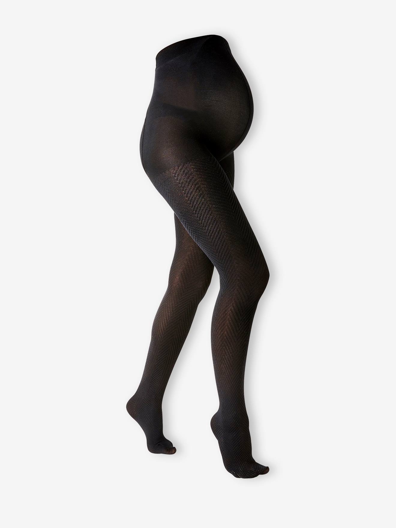 Collant de grossesse à chevrons noir