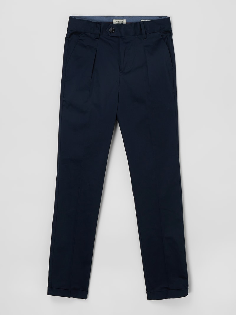 Loose Tapered Fit Bundfaltenhose mit Stretch-Anteil in marineblau