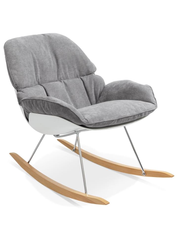 KADIMA DESIGN Schaukelstuhl Textil Holzkufen, Designsessel, Komfortabler Polstersessel günstig kaufen onesize