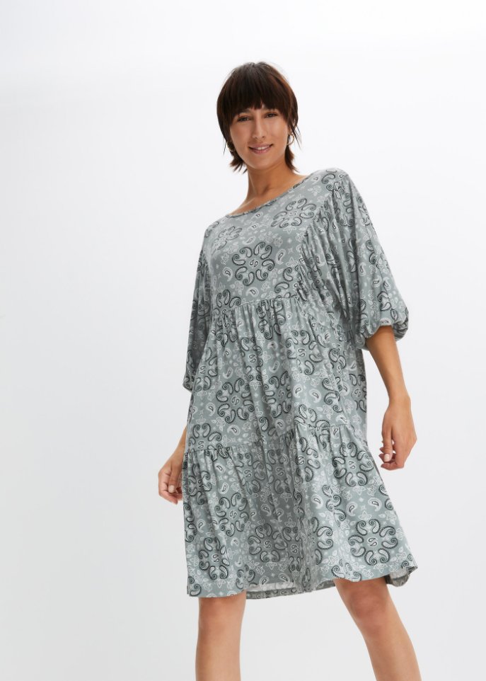 Kleid mit Cut-Out und Fledermausärmeln in nachhaltiger Viskose