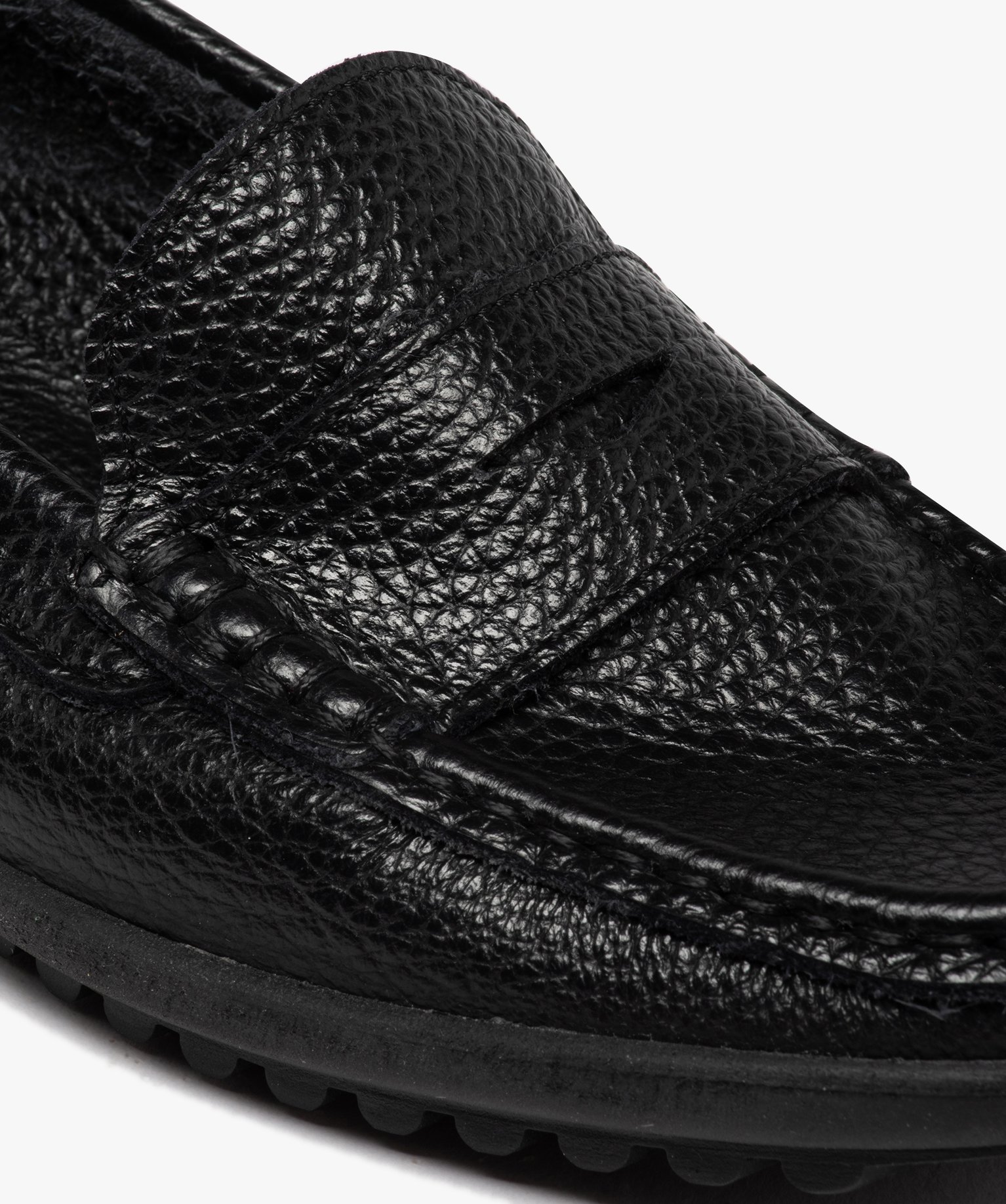 Mocassins confort femme dessus cuir uni noir | GEMO