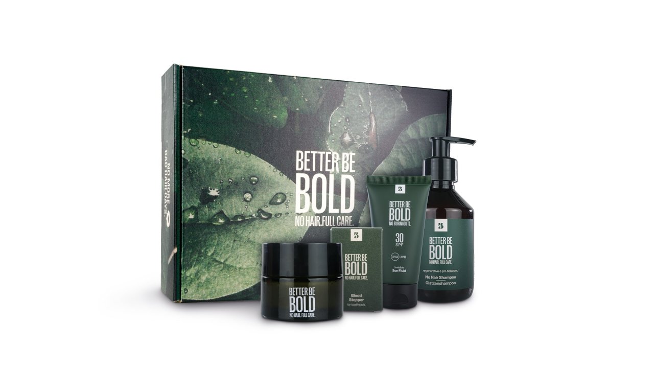 BETTER BE BOLD Set Geschenkbox für VIP-Glatzen BOLDs BEST