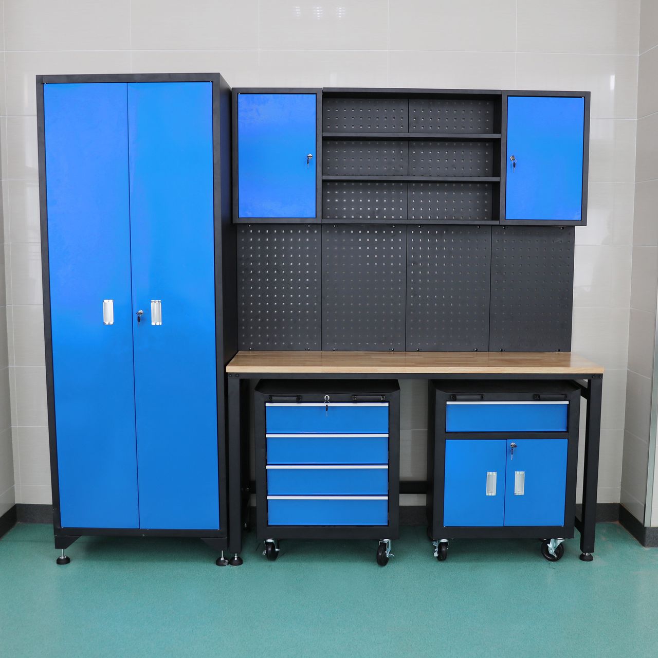 Tech Craft Garagenschrank 6 tlg. blau