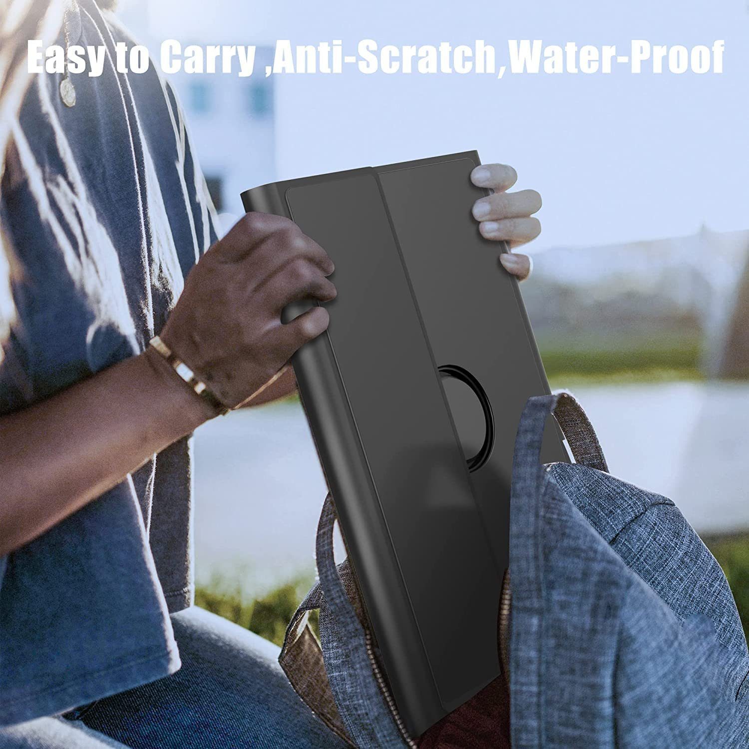 Tisoutec Tastatur Hülle für iPad 9./8./7.Generation,iPad 10,2 Tastatur iPad-Tastatur (Beleuchtete QWERTZ Bluetooth Tastatur Schutzhülle Stifthalter)
